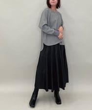 ZMBAE30130 al'aise modulation(アレーズモジュレーション) 【洗える】テールロングミニマムブラウス ダークグレー