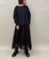 ZMBAE30130 al'aise modulation(アレーズモジュレーション) 【洗える】テールロングミニマムブラウス ブラック