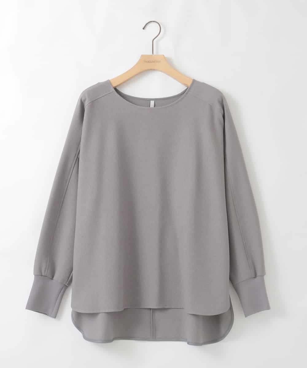 ZMBAE30130 al'aise modulation(アレーズモジュレーション) 【洗える】テールロングミニマムブラウス ダークグレー