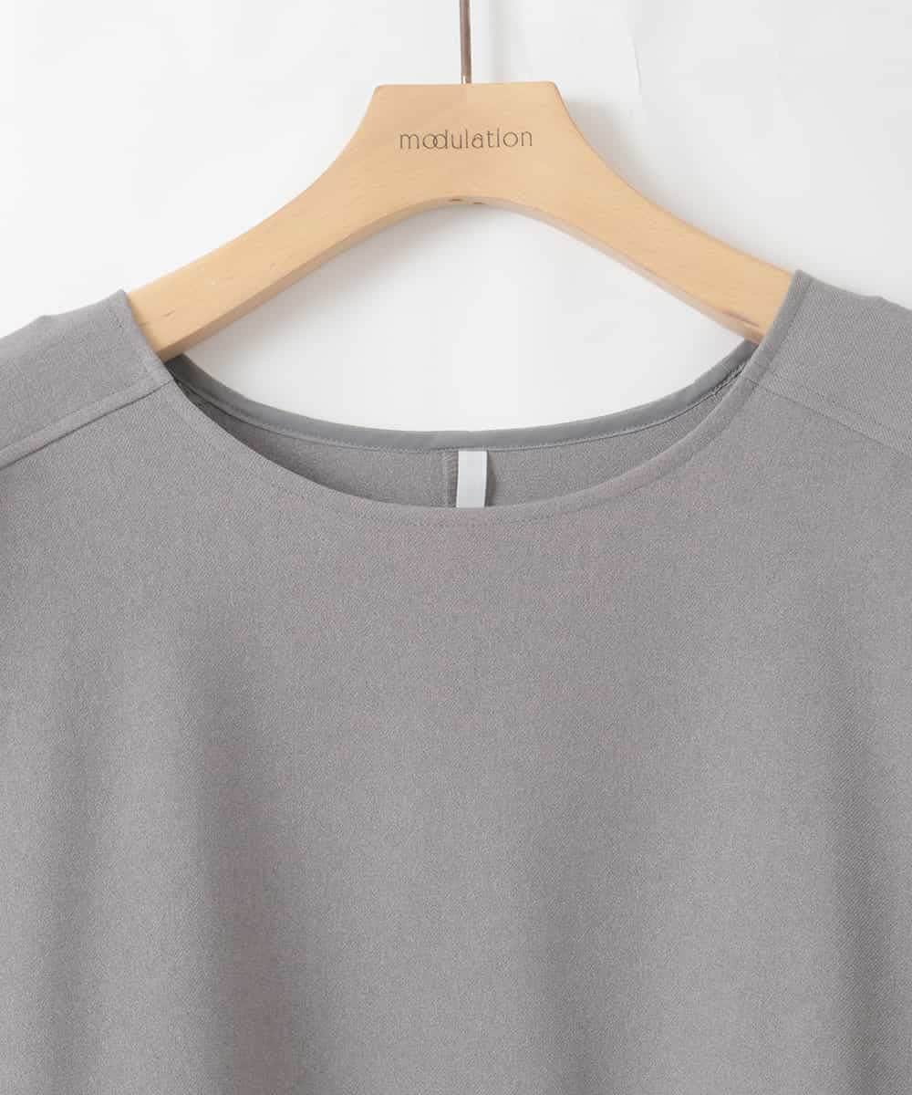 ZMBAE30130 al'aise modulation(アレーズモジュレーション) 【洗える】テールロングミニマムブラウス ダークグレー