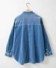ZMBAE31190 al'aise modulation(アレーズモジュレーション) デニムカラーベロアデザインシャツ ライトブルー