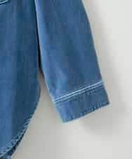 ZMBAE31190 al'aise modulation(アレーズモジュレーション) デニムカラーベロアデザインシャツ ライトブルー