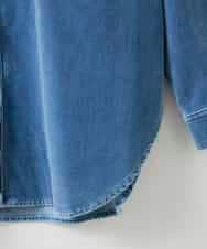 ZMBAE31190 al'aise modulation(アレーズモジュレーション) デニムカラーベロアデザインシャツ ライトブルー