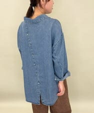 ZMBAE35150 al'aise modulation(アレーズモジュレーション) バックボタンデニムシャツ ネイビー