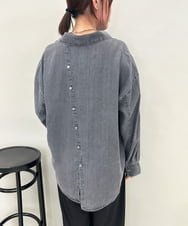 ZMBAE35150 al'aise modulation(アレーズモジュレーション) バックボタンデニムシャツ ブラック