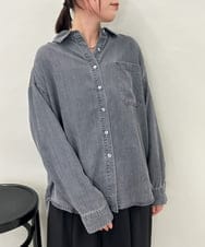 ZMBAE35150 al'aise modulation(アレーズモジュレーション) バックボタンデニムシャツ ブラック