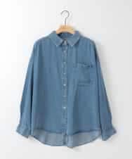 ZMBAE35150 al'aise modulation(アレーズモジュレーション) バックボタンデニムシャツ ネイビー