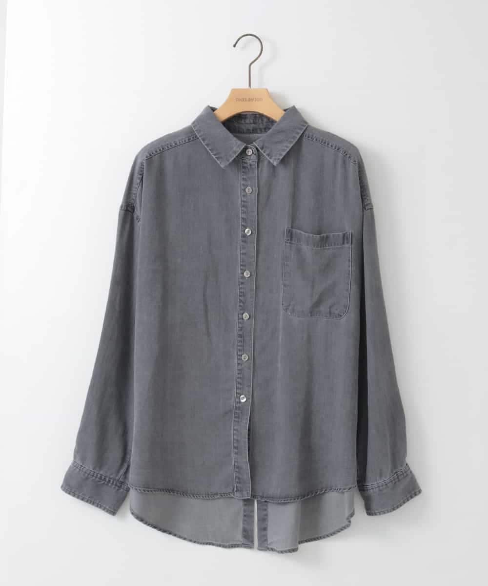 ZMBAE35150 al'aise modulation(アレーズモジュレーション) バックボタンデニムシャツ ブラック