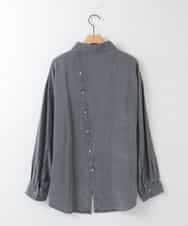 ZMBAE35150 al'aise modulation(アレーズモジュレーション) バックボタンデニムシャツ ブラック