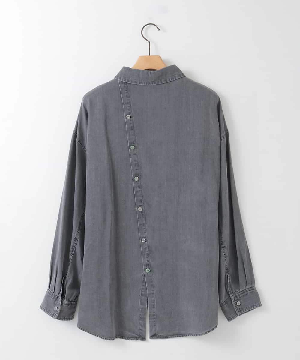 ZMBAE35150 al'aise modulation(アレーズモジュレーション) バックボタンデニムシャツ ブラック