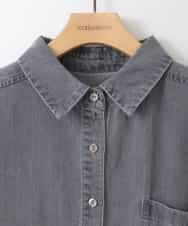 ZMBAE35150 al'aise modulation(アレーズモジュレーション) バックボタンデニムシャツ ブラック