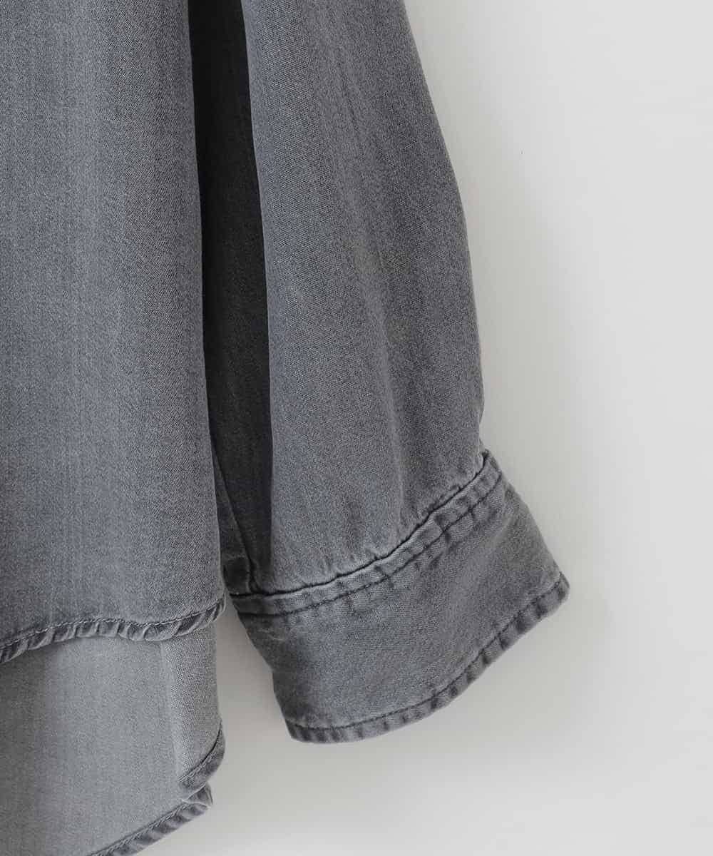 ZMBAE35150 al'aise modulation(アレーズモジュレーション) バックボタンデニムシャツ ブラック