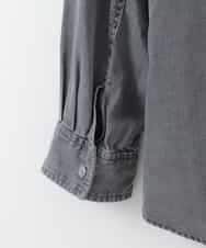 ZMBAE35150 al'aise modulation(アレーズモジュレーション) バックボタンデニムシャツ ブラック