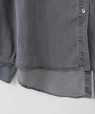 ZMBAE35150 al'aise modulation(アレーズモジュレーション) バックボタンデニムシャツ ブラック