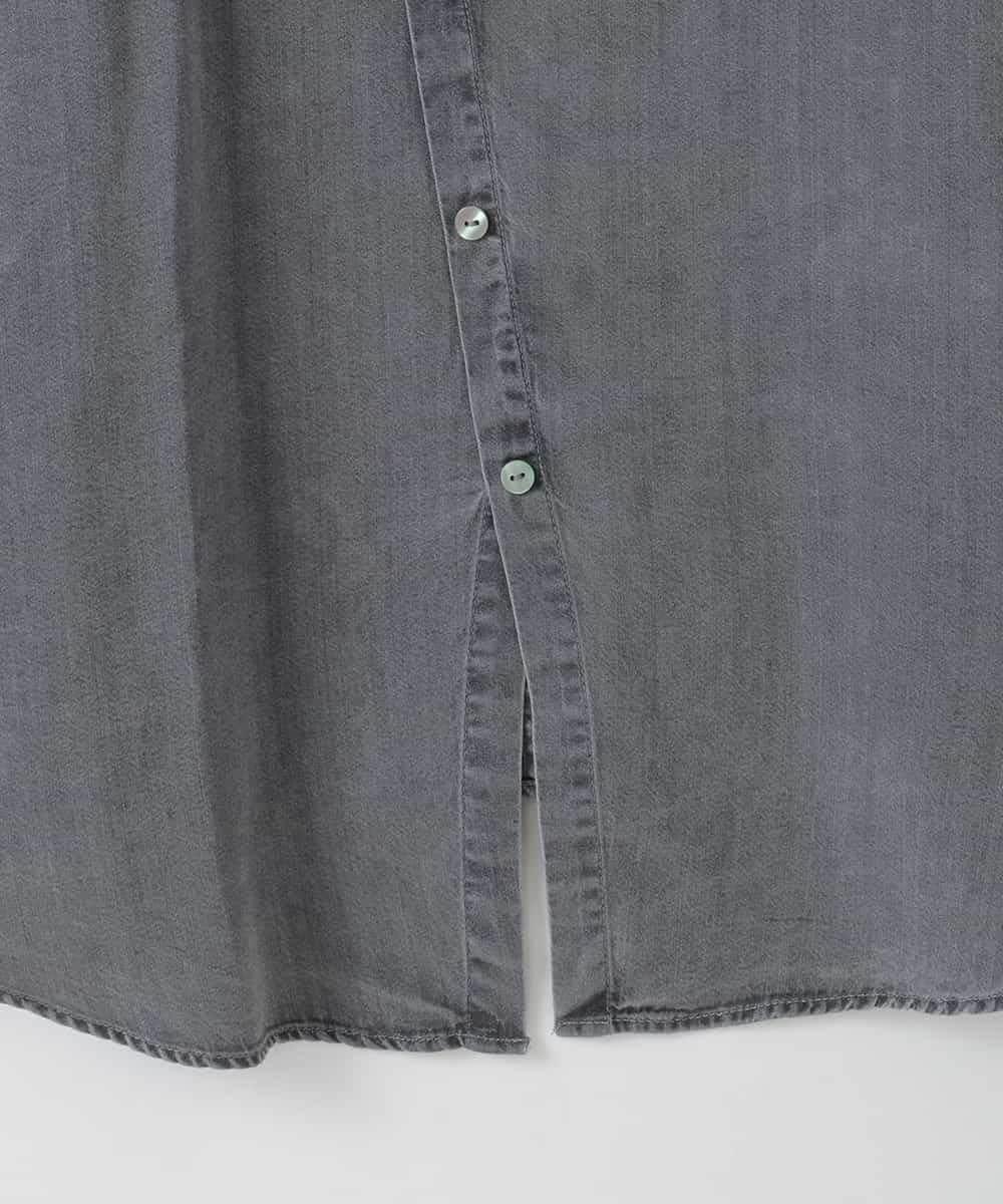 ZMBAE35150 al'aise modulation(アレーズモジュレーション) バックボタンデニムシャツ ブラック