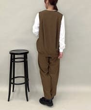 ZMBAE38150 al'aise modulation(アレーズモジュレーション) 【セットアップ対応】タックデザインボリュームシルエットベスト ブラウン