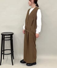 ZMBAE38150 al'aise modulation(アレーズモジュレーション) 【セットアップ対応】タックデザインボリュームシルエットベスト ブラウン