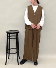 ZMBAE38150 al'aise modulation(アレーズモジュレーション) 【セットアップ対応】タックデザインボリュームシルエットベスト ブラウン