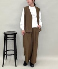 ZMBAE38150 al'aise modulation(アレーズモジュレーション) 【セットアップ対応】タックデザインボリュームシルエットベスト ブラウン