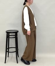 ZMBAE38150 al'aise modulation(アレーズモジュレーション) 【セットアップ対応】タックデザインボリュームシルエットベスト ブラウン