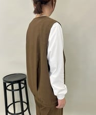 ZMBAE38150 al'aise modulation(アレーズモジュレーション) 【セットアップ対応】タックデザインボリュームシルエットベスト ブラウン