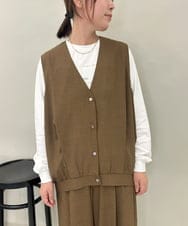 ZMBAE38150 al'aise modulation(アレーズモジュレーション) 【セットアップ対応】タックデザインボリュームシルエットベスト ブラウン