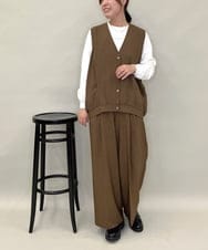 ZMBAE38150 al'aise modulation(アレーズモジュレーション) 【セットアップ対応】タックデザインボリュームシルエットベスト ブラウン