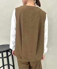 ZMBAE38150 al'aise modulation(アレーズモジュレーション) 【セットアップ対応】タックデザインボリュームシルエットベスト ブラウン