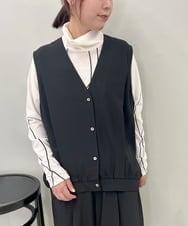 ZMBAE38150 al'aise modulation(アレーズモジュレーション) 【セットアップ対応】タックデザインボリュームシルエットベスト ダークグレー