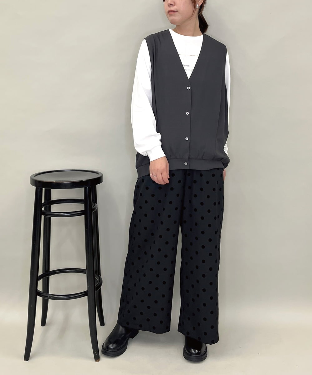 ZMBAE38150 al'aise modulation(アレーズモジュレーション) 【セットアップ対応】タックデザインボリュームシルエットベスト ダークグレー