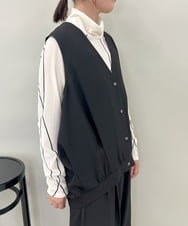 ZMBAE38150 al'aise modulation(アレーズモジュレーション) 【セットアップ対応】タックデザインボリュームシルエットベスト ダークグレー