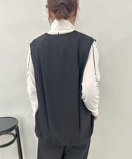 ZMBAE38150 al'aise modulation(アレーズモジュレーション) 【セットアップ対応】タックデザインボリュームシルエットベスト ダークグレー