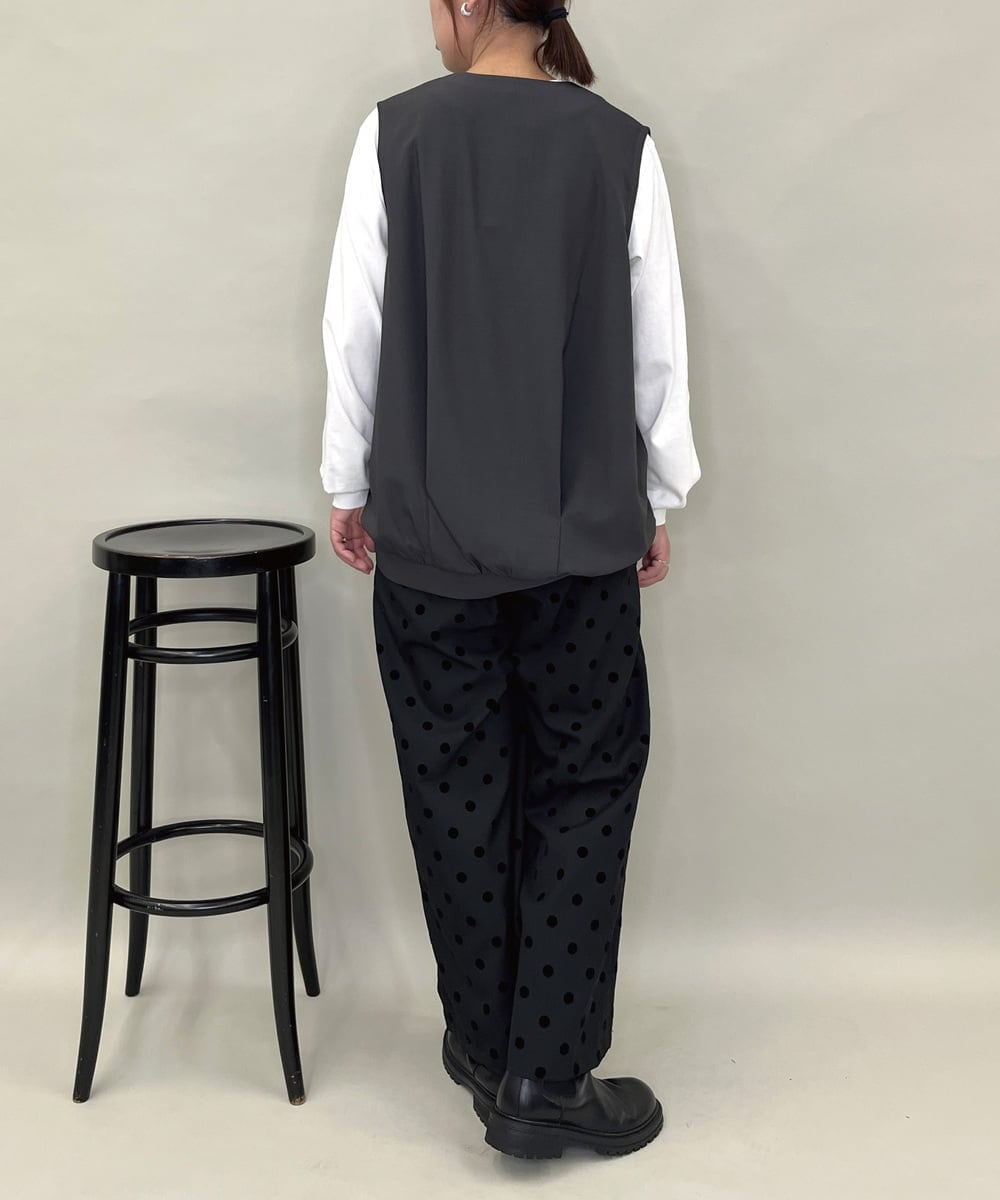 ZMBAE38150 al'aise modulation(アレーズモジュレーション) 【セットアップ対応】タックデザインボリュームシルエットベスト ダークグレー