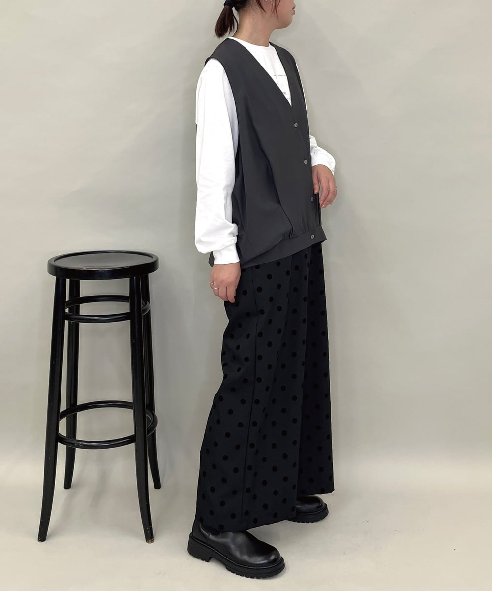 ZMBAE38150 al'aise modulation(アレーズモジュレーション) 【セットアップ対応】タックデザインボリュームシルエットベスト ダークグレー