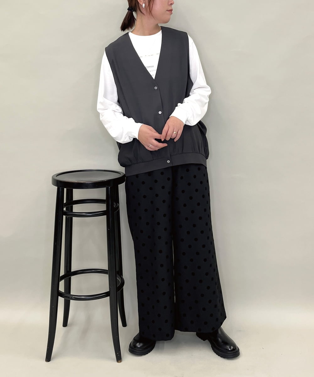 ZMBAE38150 al'aise modulation(アレーズモジュレーション) 【セットアップ対応】タックデザインボリュームシルエットベスト ダークグレー