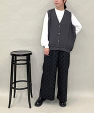 ZMBAE38150 al'aise modulation(アレーズモジュレーション) 【セットアップ対応】タックデザインボリュームシルエットベスト ダークグレー