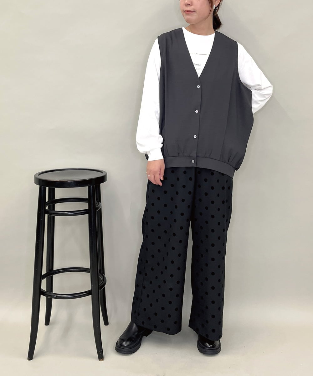 ZMBAE38150 al'aise modulation(アレーズモジュレーション) 【セットアップ対応】タックデザインボリュームシルエットベスト ダークグレー