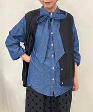 ZMBAE38150 al'aise modulation(アレーズモジュレーション) 【セットアップ対応】タックデザインボリュームシルエットベスト ブラック