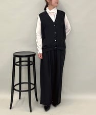 ZMBAE38150 al'aise modulation(アレーズモジュレーション) 【セットアップ対応】タックデザインボリュームシルエットベスト ブラック