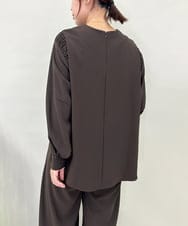 ZMBAE39158 al'aise modulation(アレーズモジュレーション) 【セットアップ対応】ギャザーアクセントデザインブラウス ブラウン