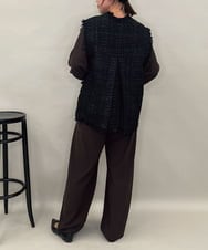 ZMBAE39158 al'aise modulation(アレーズモジュレーション) 【セットアップ対応】ギャザーアクセントデザインブラウス ブラウン