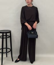 ZMBAE39158 al'aise modulation(アレーズモジュレーション) 【セットアップ対応】ギャザーアクセントデザインブラウス ブラウン