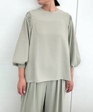 ZMBAE39158 al'aise modulation(アレーズモジュレーション) 【セットアップ対応】ギャザーアクセントデザインブラウス ライトグレー