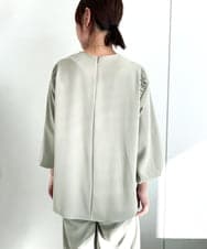 ZMBAE39158 al'aise modulation(アレーズモジュレーション) 【セットアップ対応】ギャザーアクセントデザインブラウス ライトグレー