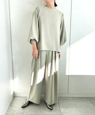 ZMBAE39158 al'aise modulation(アレーズモジュレーション) 【セットアップ対応】ギャザーアクセントデザインブラウス ライトグレー