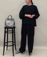 ZMBAE39158 al'aise modulation(アレーズモジュレーション) 【セットアップ対応】ギャザーアクセントデザインブラウス ブラック