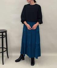 ZMBAE39158 al'aise modulation(アレーズモジュレーション) 【セットアップ対応】ギャザーアクセントデザインブラウス ブラック