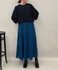 ZMBAE39158 al'aise modulation(アレーズモジュレーション) 【セットアップ対応】ギャザーアクセントデザインブラウス ブラック