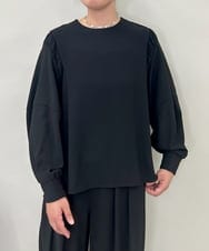 ZMBAE39158 al'aise modulation(アレーズモジュレーション) 【セットアップ対応】ギャザーアクセントデザインブラウス ブラック