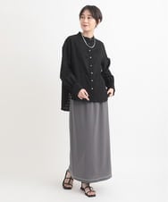 ZMBEB09150 al'aise modulation(アレーズモジュレーション) シアーチェックビブフロントシャツ ブラック